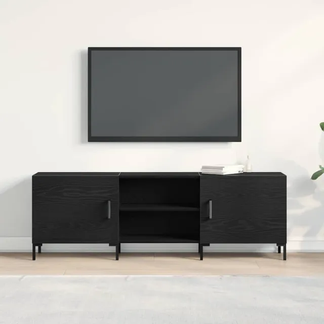 vidaXL Tv-meubelset 150 x 30 x 50 cm Zwart Eiken Bewerkt hout, foto 2