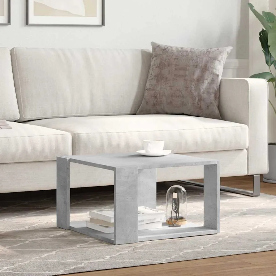 vidaXL Salontafel 51,5x51,5x30 cm bewerkt hout betongrijs grijs, foto 3