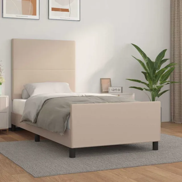 vidaXL Bedframe met hoofdbord kunstleer cappucinnokleurig 80x200 cm Bruin