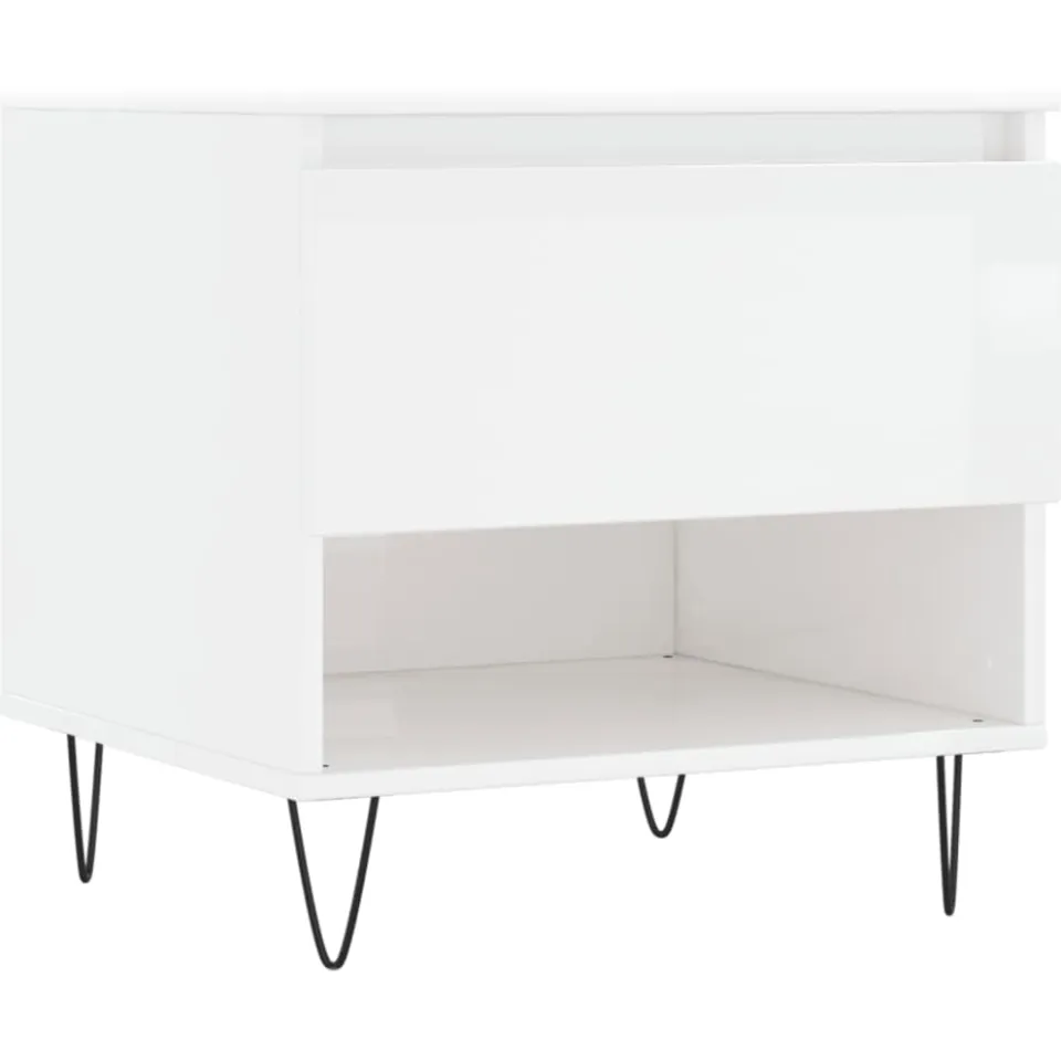 vidaXL Salontafels 2 st 50x46x50 cm bewerkt hout hoogglans wit