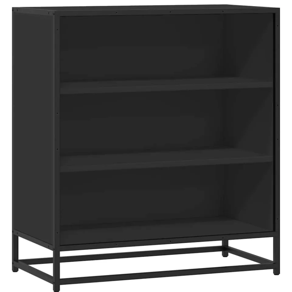 vidaXL Dressoir 68x35x76 cm bewerkt hout en metaal zwart, foto 3