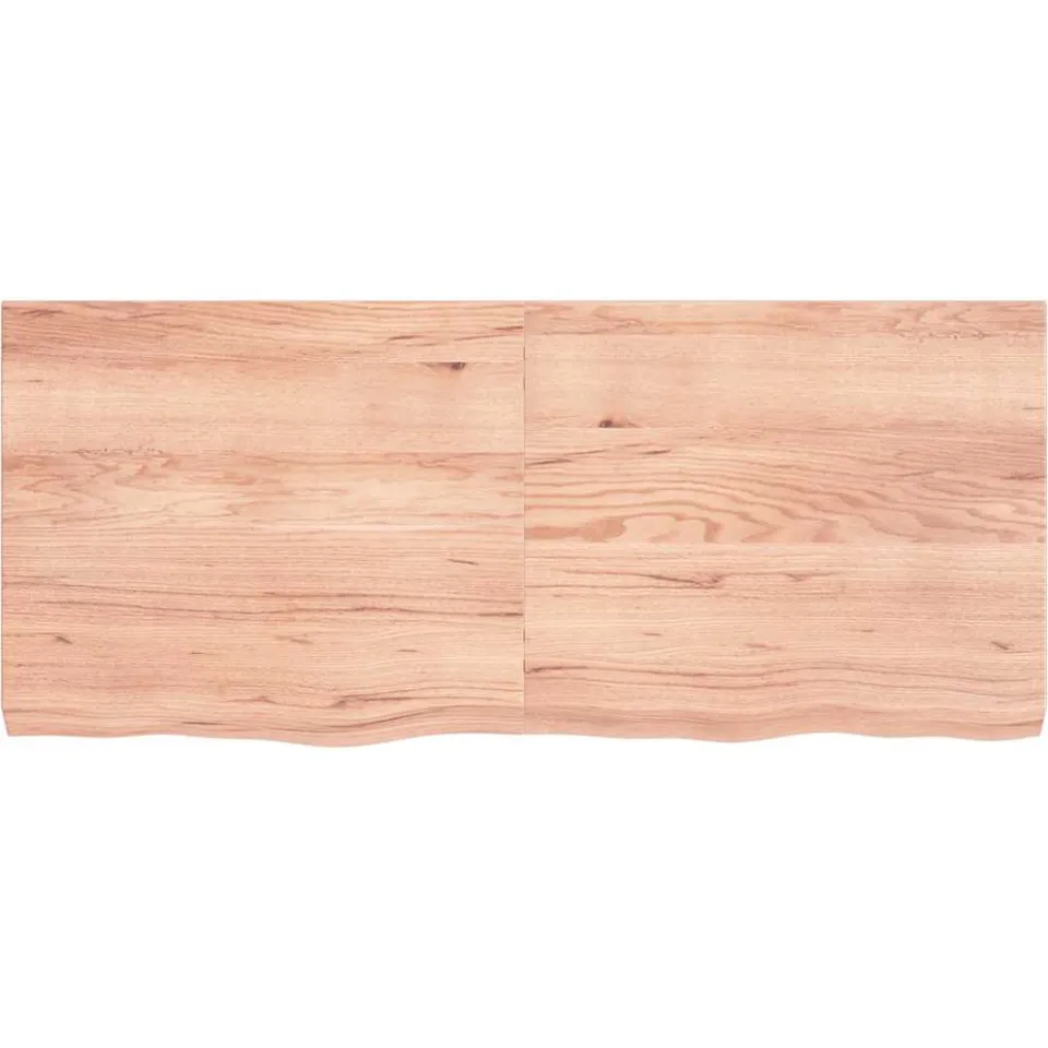 vidaXL Tafelblad 140x60x(2-6)cm behandeld massief eikenhout lichtbruin, foto 2