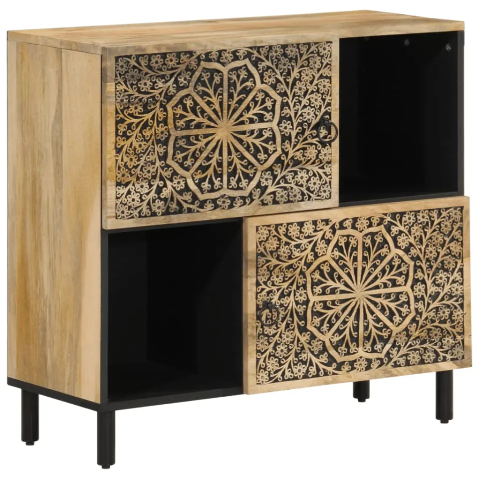 vidaXL Bijzetkast 80x33x75 cm massief mangohout Bruin