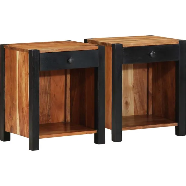 vidaXL Nachtkastje 2 st Bruin 40 x 35 x 50 cm Massief Acaciahout