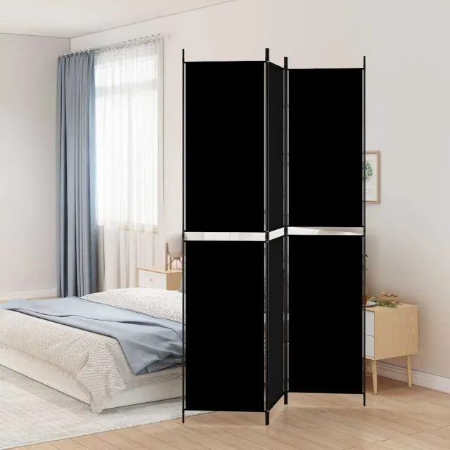 vidaXL Kamerscherm met 3 panelen 150x220 cm stof zwart, foto 2