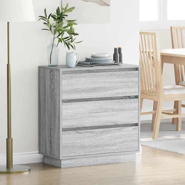 vidaXL Nachtkastje Grijs 71 x 34,5 x 75 cm Bewerkt hout, foto 2