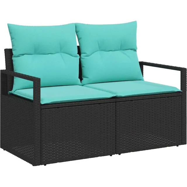 vidaXL Bankstel 10 st Zwart poly rattan, foto 4