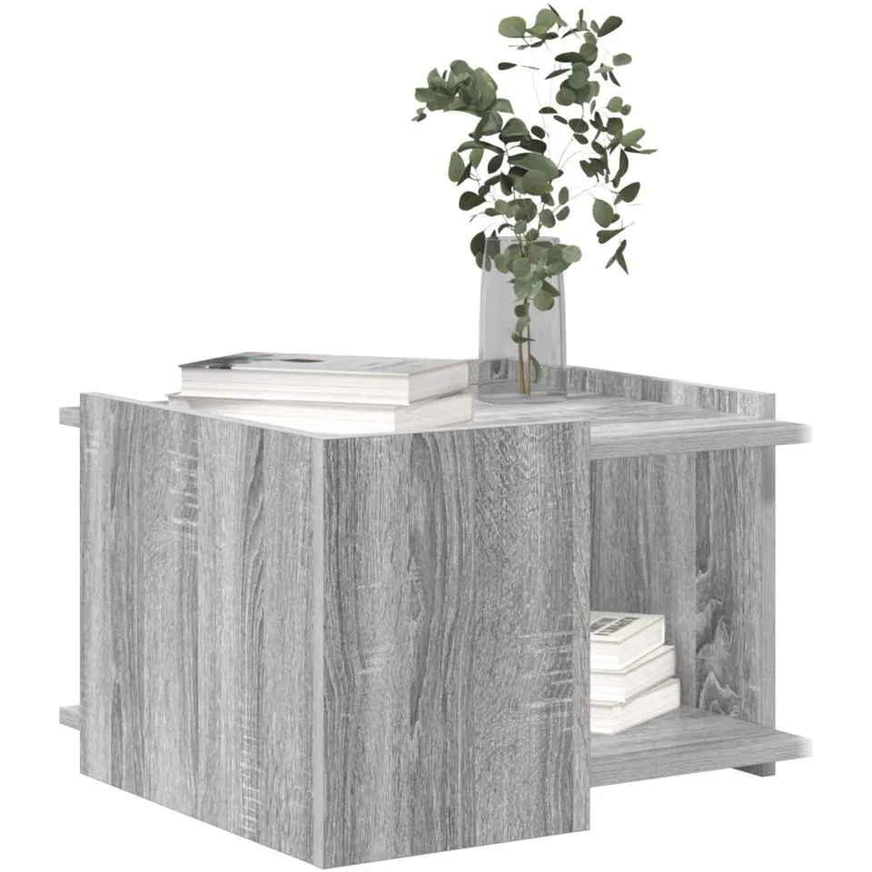 vidaXL Salontafel Grijs sonoma 50,5 x 50 x 33 cm Bewerkt hout