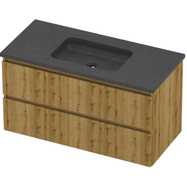 Proline Rollo Badmeubelset Hardsteen Elegant Midden 100x46x54 cm Blue Stone Urban Oak Eiken