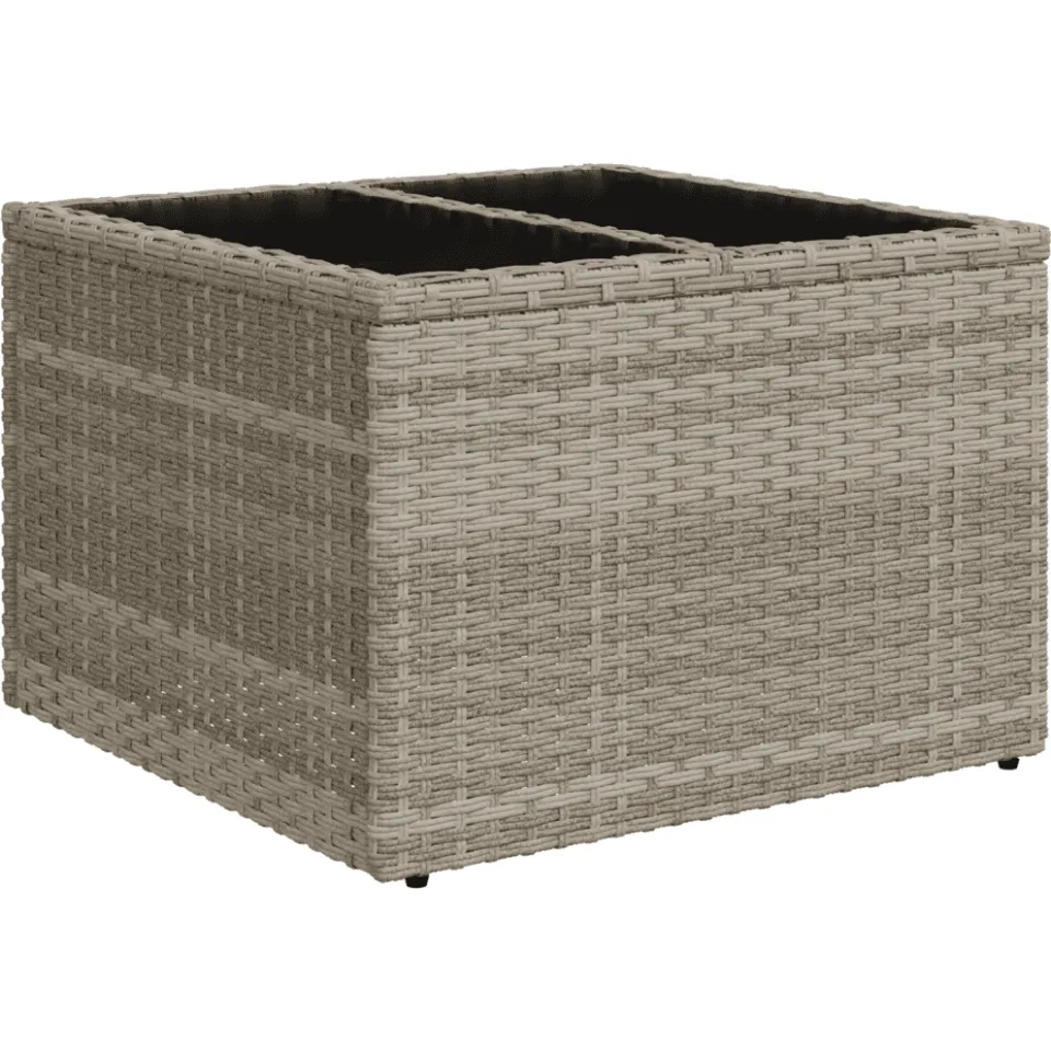 vidaXL 13-delige Loungeset met kussens poly rattan lichtgrijs grijs, foto 4