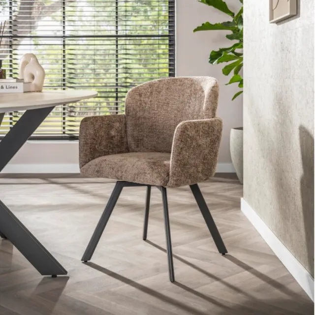 Meubelplaats eetkamerstoel Embrace - Hoven champagne - eetkamerstoelen set van 2