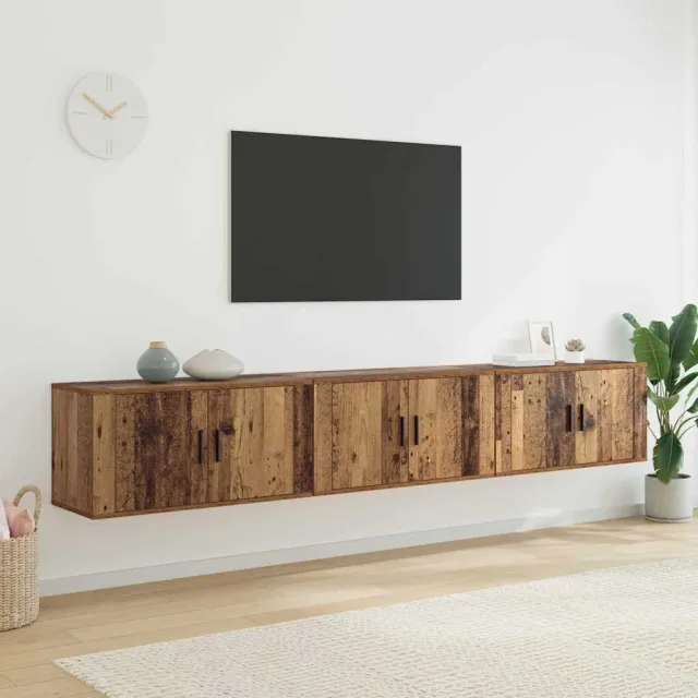 vidaXL Wandtv-kast Set 3 st 80 x 34,5 x 40 cm Oud Hout Bruin