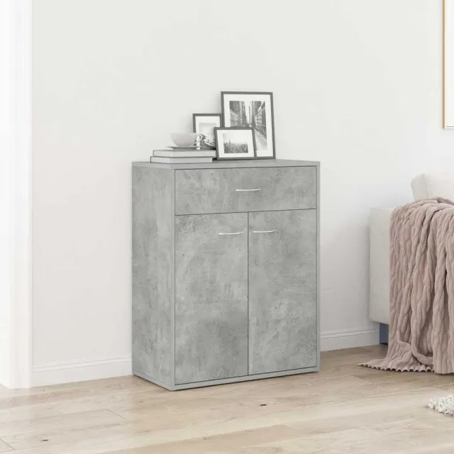 vidaXL Dressoir 60x30x75 cm bewerkt hout betongrijs grijs, foto 2