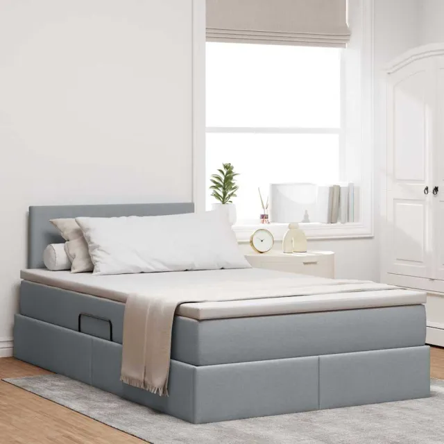 vidaXL Opbergbed met matras Lichtgrijs 120 x 200 cm fluweel