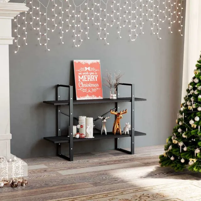 vidaXL Boekenkast met 2 schappen 100x30x70 cm bewerkt hout grijs