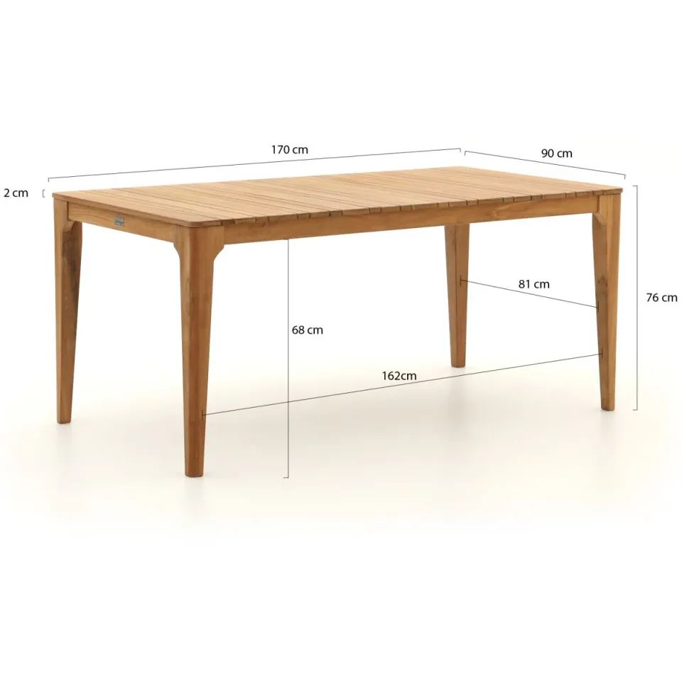 Manifesto Furniture Manifesto Cavone/Bruca 170cm dining tuinset 5-delig stapelbaar bruin, foto 3