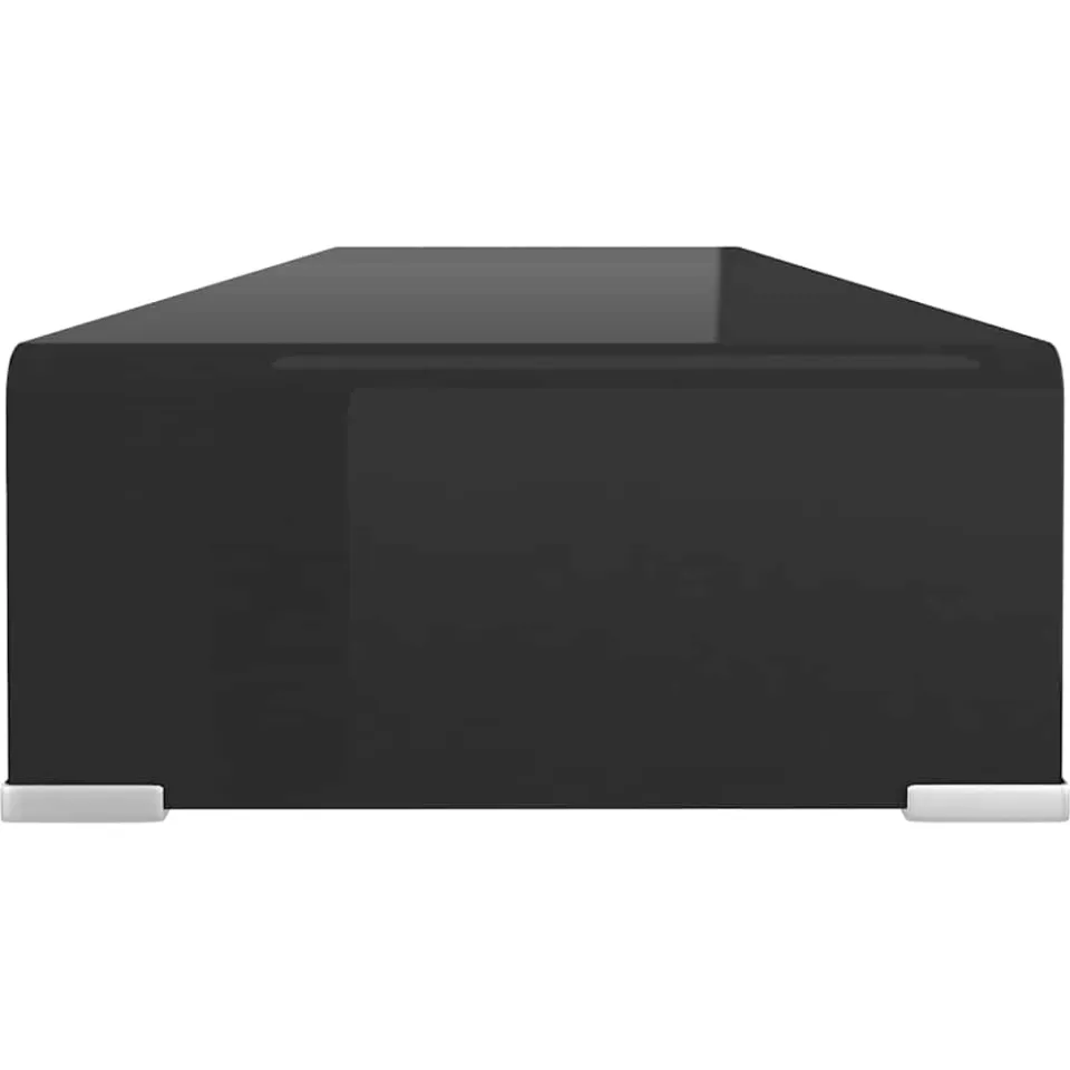 vidaXL TV-meubel/monitorverhoger zwart 100x30x13 cm glas, foto 3
