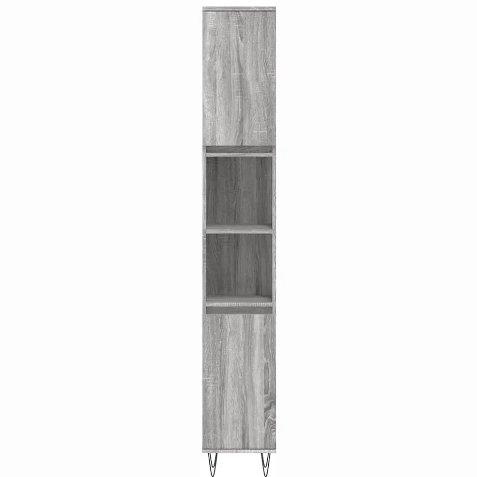 vidaXL Badkamerkast 30x30x190 cm bewerkt hout grijs sonoma eikenkleur
