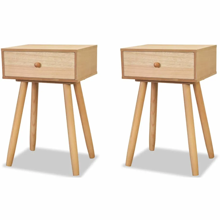 vidaXL Nachtkastjes 2 st 40x30x61 cm massief grenenhout bruin, foto 3