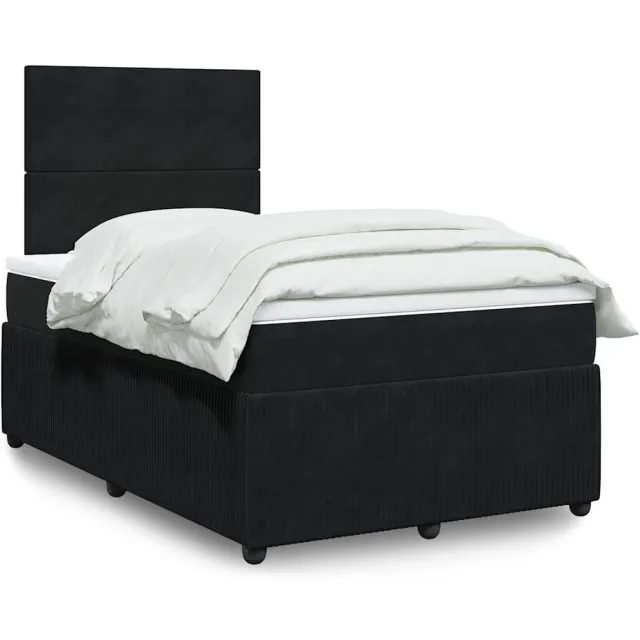 vidaXL Boxspring met matras fluweel zwart 120x190 cm