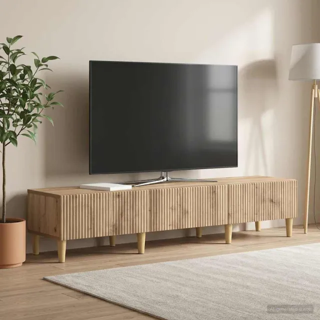 vidaXL TV-kast 147 x 34,5 x 30 cm Artisanaal eiken Bewerkt hout Bruin