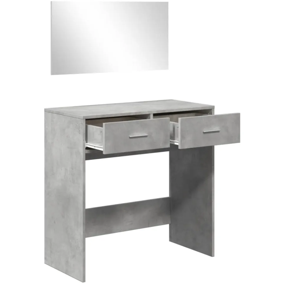 vidaXL Kaptafel met spiegel 80x39x80 cm betongrijs grijs, foto 4