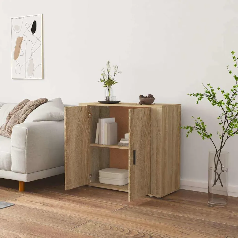 vidaXL Dressoir 80x33x70 cm bewerkt hout sonoma eikenkleurig, foto 2