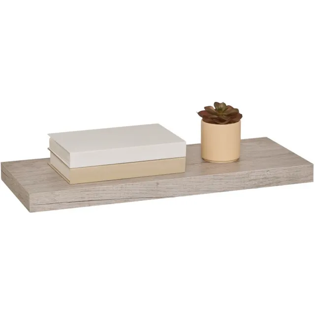 5Five® 5five Zwevende wandplank Bassline - bruin eiken - 60 cm - hout/MDF - boekenplank - muurplank - opbergplank - hangplank