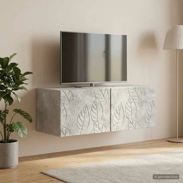 vidaXL Wandbeugel TV-kast 59,5 x 31 cm Betongrijs Bewerkt hout