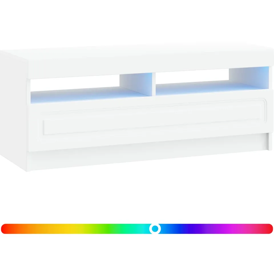 vidaXL LED tv-meubel Wit Bewerkt hout, foto 3