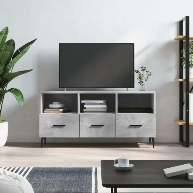 vidaXL Tv-meubel 102x36x50 cm bewerkt hout betongrijs grijs, foto 2
