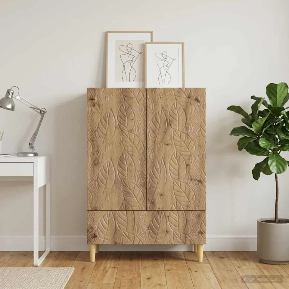 vidaXL Dressoir Artisanaal eiken 66 x 34,5 x 95 cm Bewerkt hout, foto 3