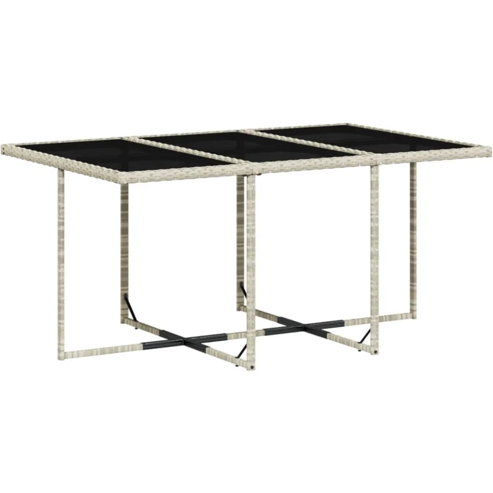 vidaXL 11-delige Tuinset met kussens poly rattan lichtgrijs grijs, foto 4