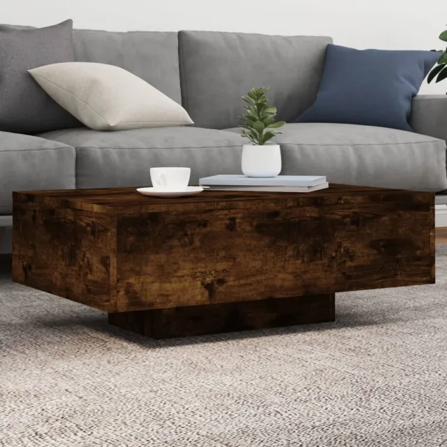 vidaXL Salontafel met LED-verlichting 85x55x31 cm gerookt eikenkleurig, foto 2