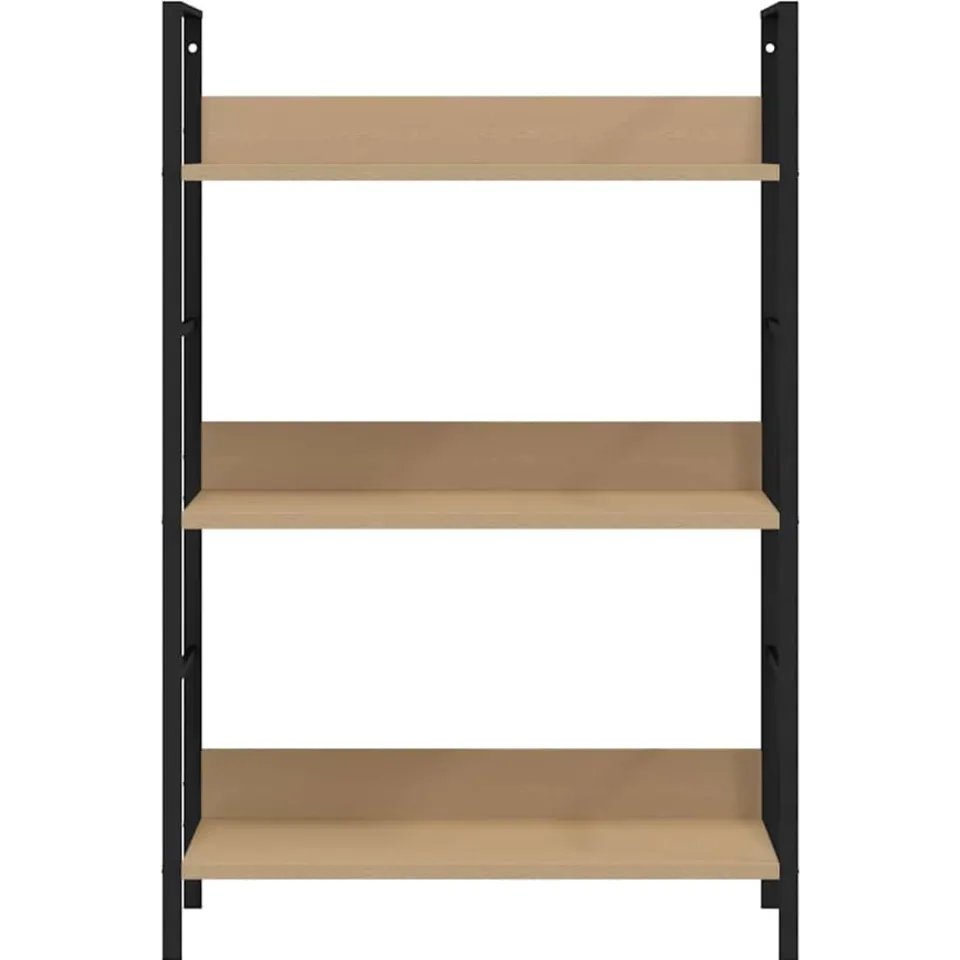 vidaXL Boekenkast 3 schappen 60x27,6x90,5 cm bewerkt hout eikenkleurig, foto 4