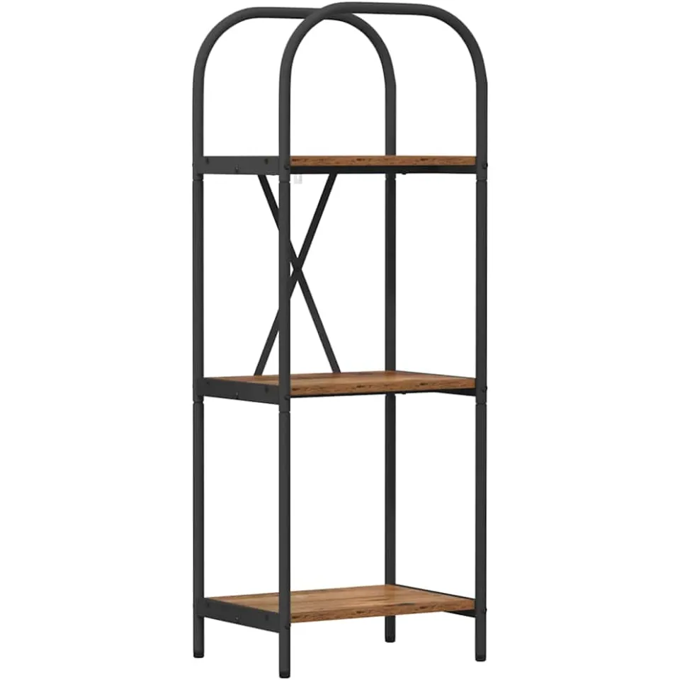 vidaXL Boekenkast 3-laags 40 x 30 x 109 cm Bewerkt hout Oudhout bruin