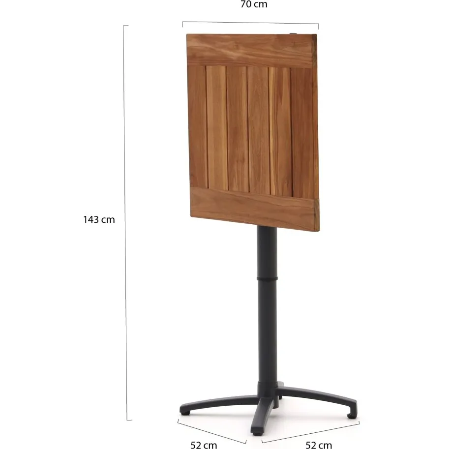 Bellagio tuinmeubelen Bellagio Canzo klaptafel 70x70x75/110cm verstelbaar bruin, foto 5