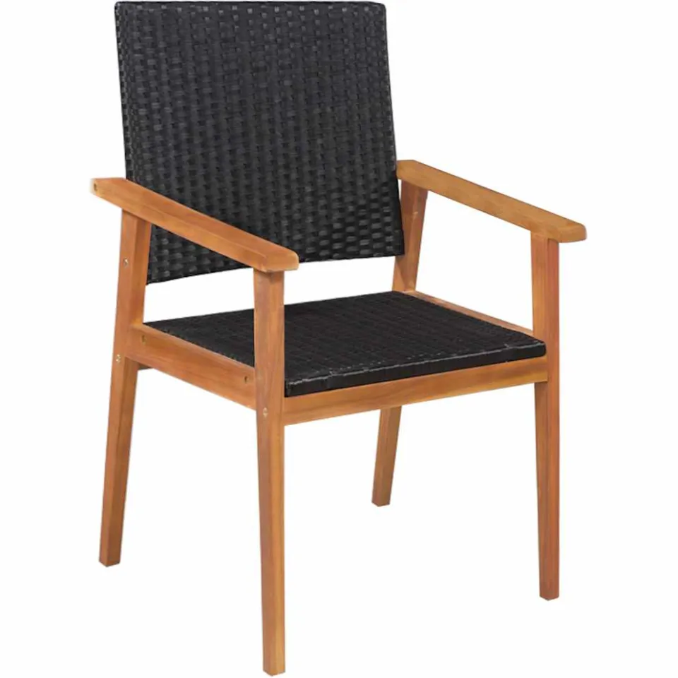 vidaXL 5-delige Tuinset poly rattan zwart en bruin