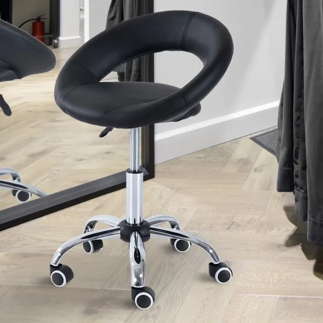 STILVORA Rolkruk Verstelbaar 50 x 54 x 66 78 cm Ergonomisch Voor Salon Praktijk Kunstleer Zwart