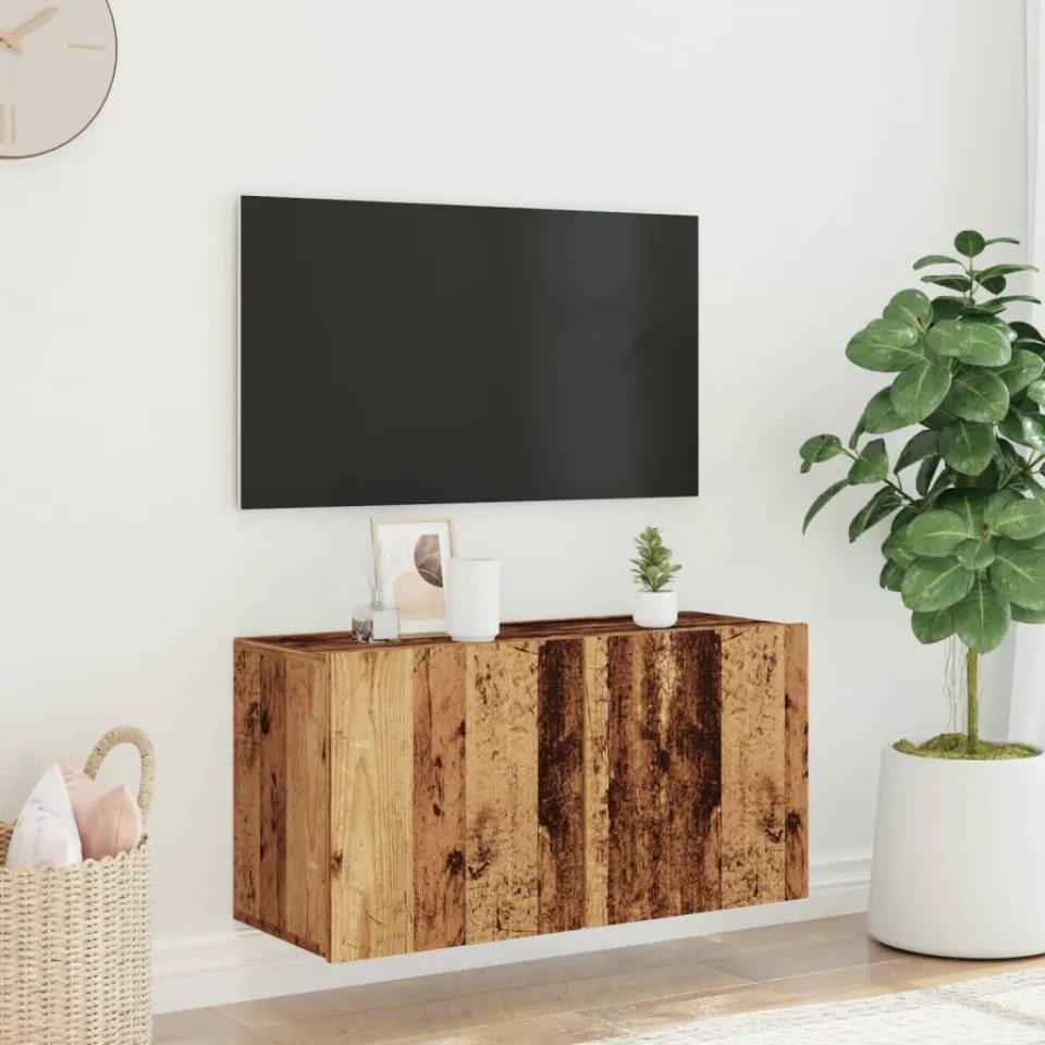 vidaXL Tv-meubel wandgemonteerd 80x30x41 cm oud houtkleurig bruin, foto 3
