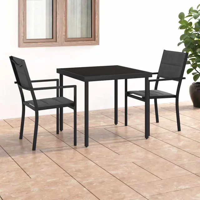 vidaXL 3-delige Tuinset staal zwart, foto 2