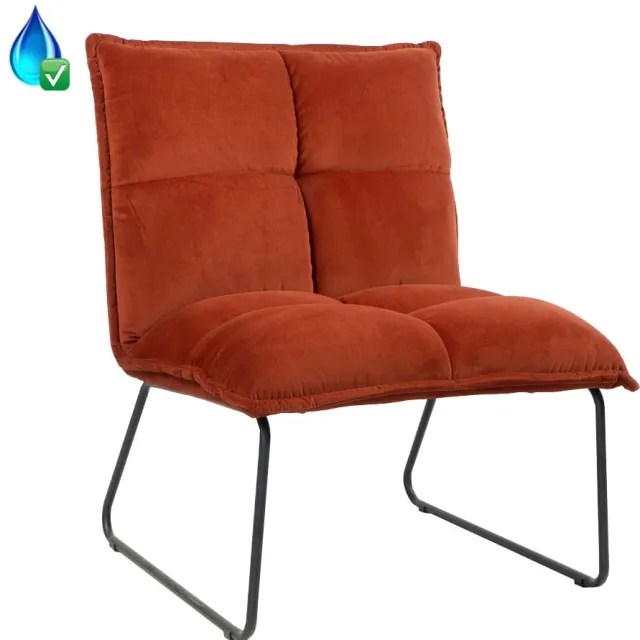 NordXL Fauteuil Malaga koper velvet