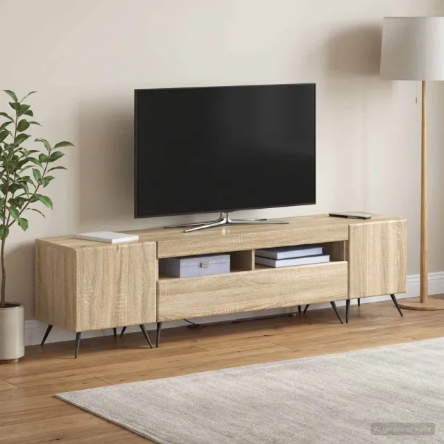vidaXL LED tv-meubel BREDA 3 st Sonoma Eiken Bewerkt hout, foto 2