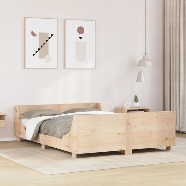 vidaXL Bedframe zonder matras massief grenenhout 150x200 cm bruin