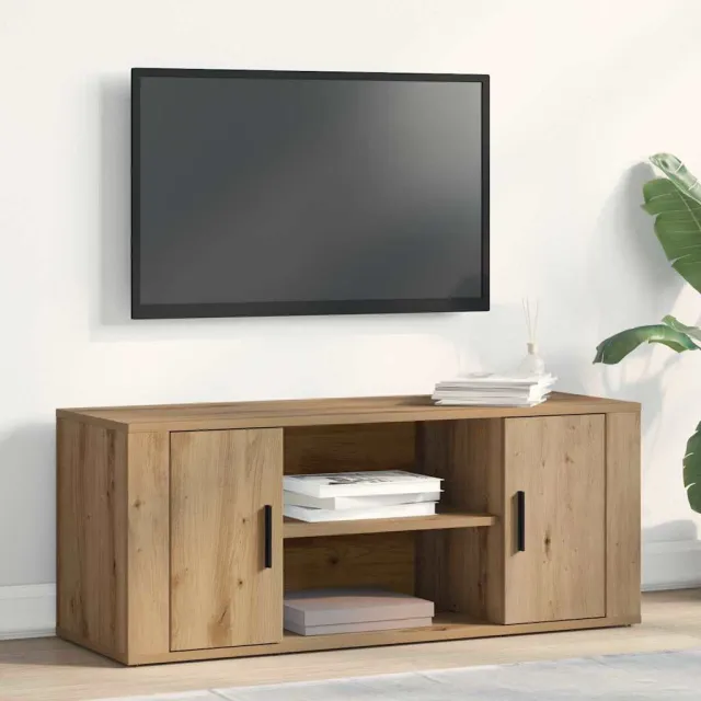 vidaXL TV-kast 100 x 35 x 40 cm artisanaal eikenkleurig Bewerkt hout, foto 2