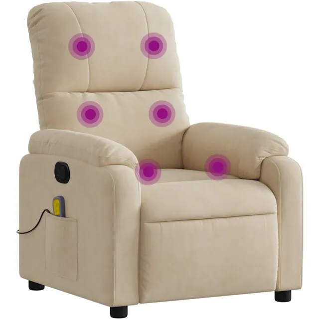 vidaXL Massagestoel - microvezelstof - crèmekleurig