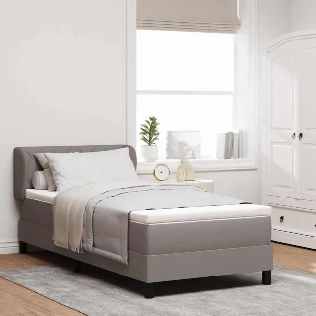 vidaXL Boxspringbed met hoofdeinde Taupe 100 x 200 cm Stof