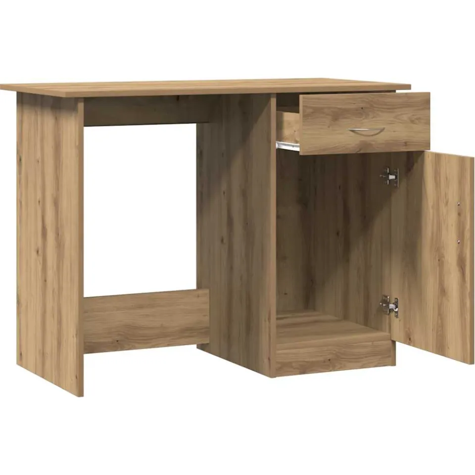 vidaXL Bureau 100x50x76 cm bewerkt hout artisanaal eikenkleur, foto 4