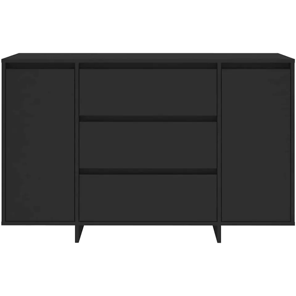 vidaXL Dressoir met 3 lades 120x41x75 cm bewerkt hout zwart, foto 4