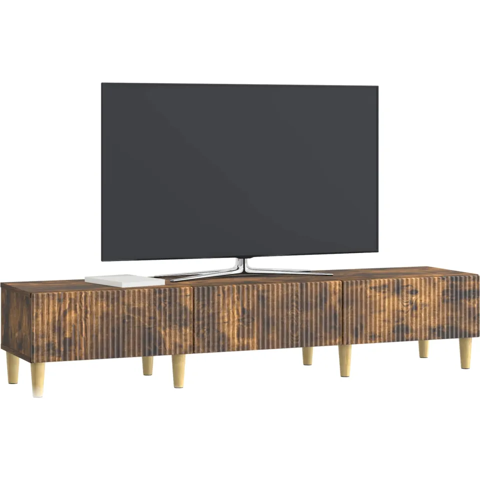 vidaXL TV-kast met lade Gerookt eiken 147 x 34,5 x 30 cm Bewerkt hout, foto 3